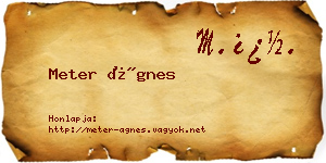 Meter Ágnes névjegykártya